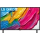 LG 55QNED80A6A Ultra HD 4K QNED TV, genel renkli vitrin ekranında renkli görsel ve QNED AI 2025 yazısı