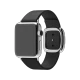 Apple Watch 38 mm gümüş paslanmaz çelik kasa ve siyah modern tokalı kayışlı akıllı saat