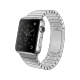 Apple Watch 42 mm gümüş paslanmaz çelik kasa ve baklalı bilezikli akıllı saat, siyah ekranlı