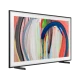 Samsung 55LS03HA Ultra HD 4K QLED televizyon ekranda renkli soyut sanat görseliyle, siyah çerçeveli