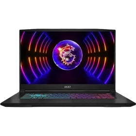 MSI Katana 15 B13VGK-1469XTRM2 siyah oyuncu laptop; RGB ışıklı ejderha ekranda ve klavye aydınlatması görünüyor