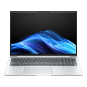 HP EliteBook 8 G1i 16 AI gümüş iş ve ofis laptopu açık ekranlı, ince tasarım.
