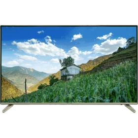 Grundig 58 GCU 8905B Barcelona Ultra HD 4K LED televizyon, siyah çerçeveli ekran ve ayak tasarımı