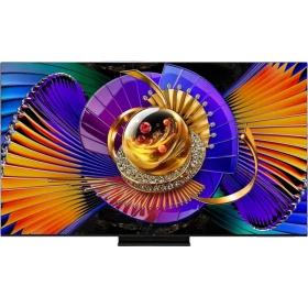 TCL 65C7L Ultra HD 4K LED televizyon ön yüzü, canlı renkli arka planıyla vitrinde sunuluyor.
