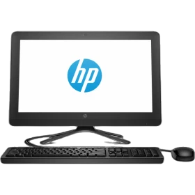 HP 22-c0036nt 4MM87EA masaüstü bilgisayar, ekran, klavye ve fareyle birlikte önden görünüm