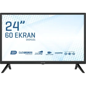 Onvo OV24101 HD Ready HD TV, siyah çerçeveli 24 inç LED televizyonun önden görünümü