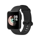 Xiaomi Redmi Watch siyah akıllı saat, renkli ekranı ve ayarlanabilir silikon kordonuyla önden görünüm