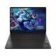 HP OMEN Gaming 16-ap0023nt siyah oyuncu laptop, League of Legends temalı ekran görüntüsüyle önden görünüyor
