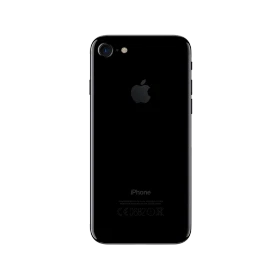 Apple iPhone 7 simsiyah akıllı telefon, arka yüz görünümü; Apple logosu ve tek kamera detaylı tasarım