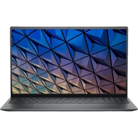 Dell Vostro 5510 N4008VN5510EMEA01_2201 koyu gri iş ve ofis laptop, geometrik arka planlı ekran görünümü
