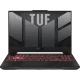 Asus TUF Gaming A15 2023 FA507NOR-LP107 koyu gri oyuncu laptop; RGB aydınlatmalı klavye önden görünüm