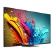 LG 75QNED86T6A Ultra HD 4K QNED televizyon; canlı renkli soyut ekran görüntüsü ile ince çerçeve tasarımını gösterir