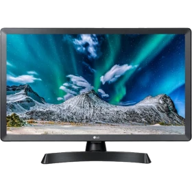 LG 24TL510V-PZ HD Ready LED Televizyon, genel renkli ince çerçeveli ekran, karlı manzara görüntüsüyle vitrinde