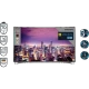 Grundig 55 FLX 9595 SP Ultra HD 4K LED TV, şehir manzarası gösteren geniş ekranlı televizyon.