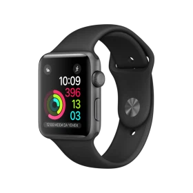Apple Watch Series 2 42 mm uzay grisi alüminyum kasa ve siyah spor kordonlu akıllı saat