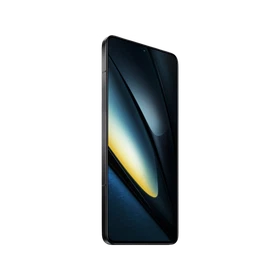 Siyah Poco F6 Pro akıllı telefon, ince çerçeveli geniş ekranı ve modern düz tasarımıyla önden görünüm