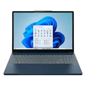 Lenovo IdeaPad Slim 3 83K10060TR003 mavi iş ve ofis laptopu, açık ekranlı önden görünüm