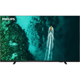 Philips 55PUS7409 Ultra HD 4K LED TV ekranında ışık efekti, siyah kasa ve vitrin görünümü