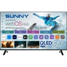 Sunny SN50QUPRL-W02M Ultra HD 4K QLED televizyon, webOS arayüzü ve ayaklı tasarım