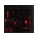 Casper E86Z.770K-D420P-V siyah masaüstü bilgisayar kasası, kırmızı aydınlatmalı bileşenleriyle görünür halde