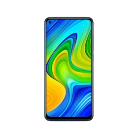 Xiaomi Redmi Note 9 mavi akıllı telefon, önden ekran görünümüyle vitrin ürün görseli