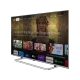 Grundig 75 GHU 9000 Ultra HD 4K LED televizyon, Google TV arayüzü ve gümüş ayaklarıyla önden görünüm