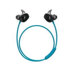 Bose SoundSport Wireless kablosuz mavi kulaklık, kulak içi tasarım ve boyun askısıyla birlikte