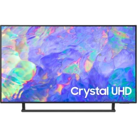 Samsung 43CU8500 Ultra HD 4K LED televizyon, canlı Crystal UHD ekran görüntüsü, genel renk.