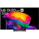 LG OLED83C64LA Ultra HD 4K OLED televizyon; siyah ekranda canlı renkli ekran tasarımı, vitrin görünümü