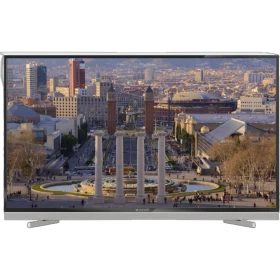 Arçelik A55 LB 9486 Ultra HD 4K LED televizyon, şehir manzarası gösteren ince çerçeveli ekran