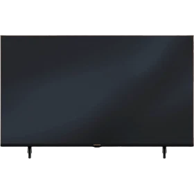 Grundig Tokyo 65 GHU 7905 C Ultra HD 4K LED televizyon, siyah ekranı ve iki ayaklı tasarımıyla önden görünüm