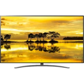 LG 86SM9000PLA Ultra HD 4K LED televizyon; gün batımı manzarası ekranda, genel siyah tasarım