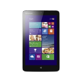 Lenovo Miix 2 32 GB 8 inç gümüş tablet; Windows arayüzlü ön ekran ve kompakt tasarım.