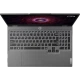 Gri Lenovo LOQ 15ARP9 83JC00FKTR CD60 oyuncu laptop, açık ekranlı üstten görünüm ve tam klavye detaylı