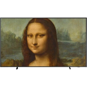 Samsung 75LS03B Ultra HD 4K QLED televizyon vitrin görselinde Mona Lisa temalı ekran görüntüsü.