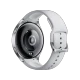 Xiaomi Watch 2 gümüş akıllı saat, yuvarlak kasa ve beyaz silikon kayışla arka sensörleri görünür şekilde