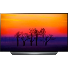 LG OLED65C8PLA 65 inç Ultra HD 4K OLED televizyon, canlı gün batımı manzaralı ekranıyla vitrin görünümü