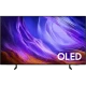 Samsung 83S85H Ultra HD 4K OLED televizyon, renkli soyut ekran görüntüsü ile vitrin ön görünüm.