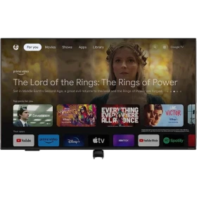 Grundig 65 GQ 950A Ultra HD 4K LED televizyon, siyah çerçeveli ve Google TV arayüzü açık.