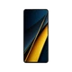 Siyah Poco X6 Pro akıllı telefon, ince çerçeveli ön ekran tasarımı ve ortalanmış kamera detayıyla önden görünüm