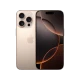 Apple iPhone 16 Pro akıllı telefon, Çöl Titanyum renk; ön ekran ve arka üçlü kamera görünümü