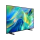 Samsung 50M1EH Ultra HD 4K TV, ince siyah çerçeveli ve renkli ekranıyla açılı şekilde görünüyor