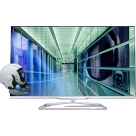Philips 47PFL7108K Full HD LED televizyon ekranında güncel teknoloji temalı sahne, genel renkli tasarım