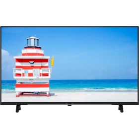 Arçelik A40 B 550 B Full HD LED televizyon, plaj ve deniz manzarası görüntülerken önden görünür