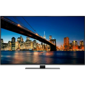 Arçelik A65L 9785 5S Ultima UHD+ Ultra HD 4K LED televizyon, şehir manzarası gösteren ince ekran