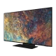 Samsung 50QN90A Ultra HD 4K QLED TV, siyah çerçeveli ekranda renkli sahne gösterimi