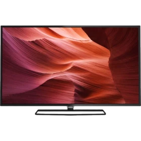 Philips 32PFK5500 Full HD LED televizyon, ön ekranda canlı kırmızı renkli görüntüyle vitrinde sergileniyor