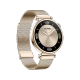 Huawei Watch GT 4 Altın 41mm akıllı saat, altın metal örgü kordon ve yuvarlak siyah kadranla görüntüleniyor.