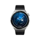 Huawei Watch GT 3 Pro titanyum akıllı saat, siyah kayış ve mavi kadranıyla önden görünüm