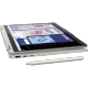 Lenovo Yoga 7 83JQ0091TR bej 2'si 1 arada laptop, tablet modunda dokunmatik ekran ve kalemle yan görünüm